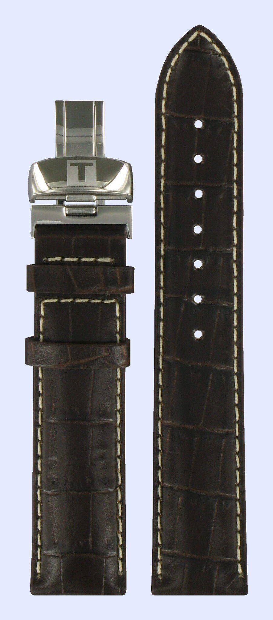 Tissot T006424A T - Classic Watch Band T600026223 Dark Brown Leather 19 mm Le Locle - Watch Plaza