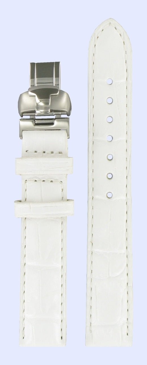 Tissot T007309A Watch Band T600027414 White Leather 15 mm Generosi - T - Watch Plaza