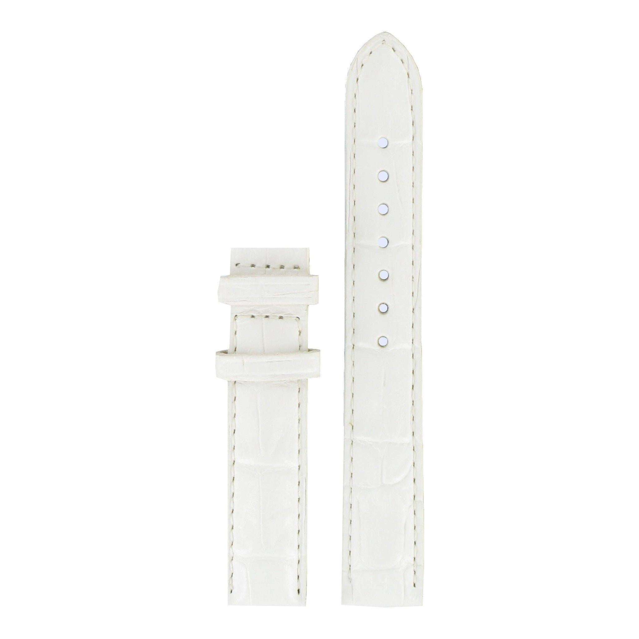 Tissot T007309A Watch Band T610027415 White Leather 15 mm Generosi - T - Watch Plaza