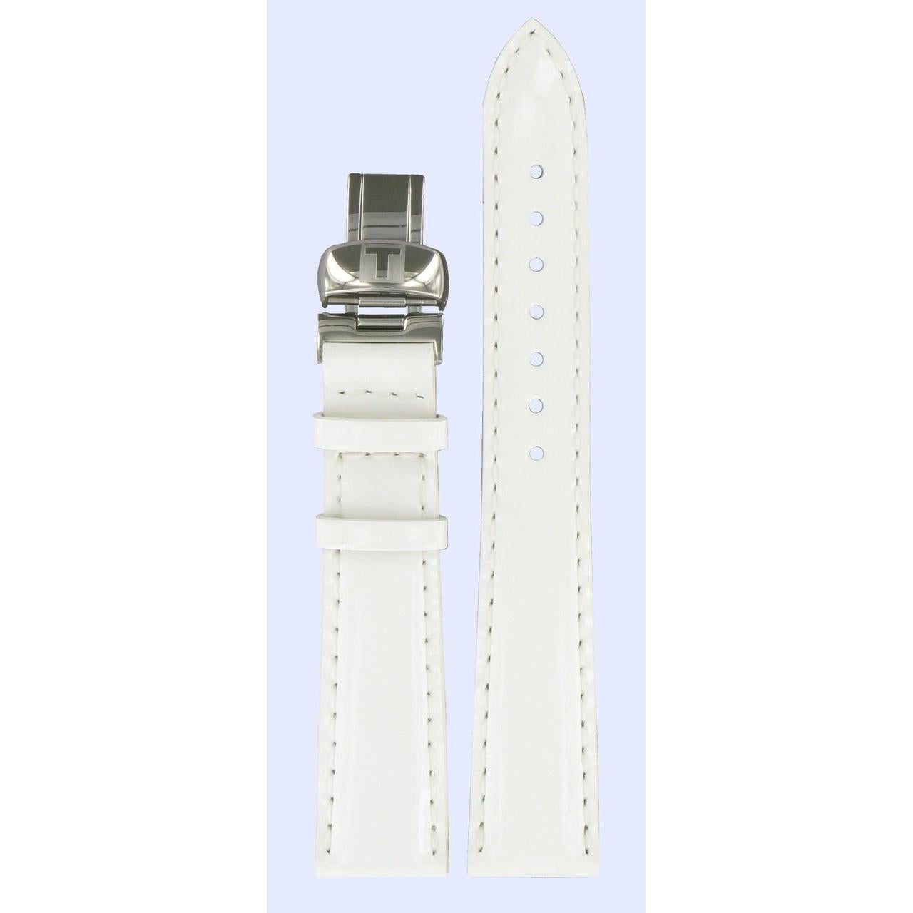 Tissot T008217A Watch Band T600027725 White Leather 17 mm PRC 100 - Watch Plaza