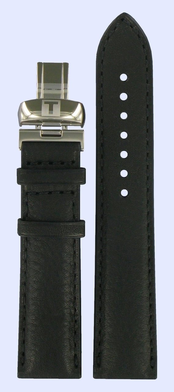 Tissot T008414A & T014427A PRC 200 Watch Band T600027690 Black Leather 20 mm PRC 100 - Watch Plaza