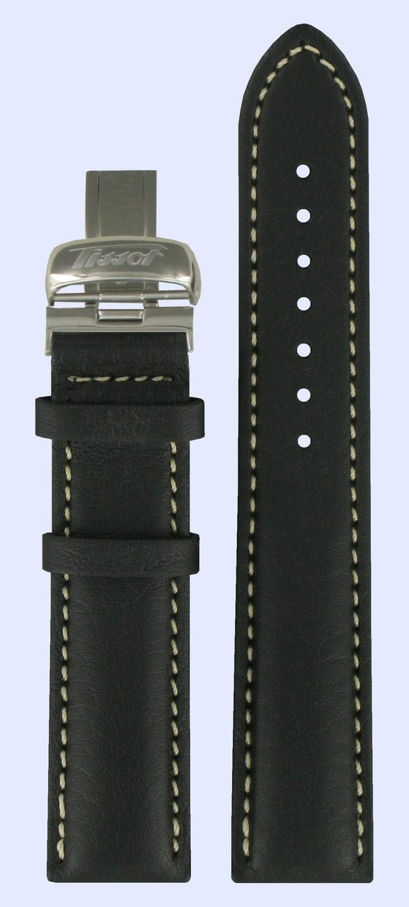 Tissot T014410A & T014421A Watch Band T600025440 Black Leather 19 mm PRC 200 - Watch Plaza