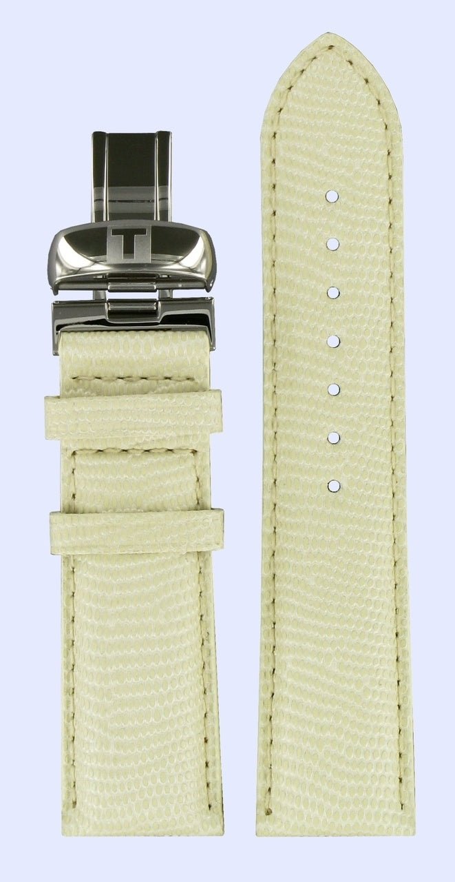 Tissot T014427A Watch Band T600028547 White Leather 20 mm PRC 200 - Watch Plaza