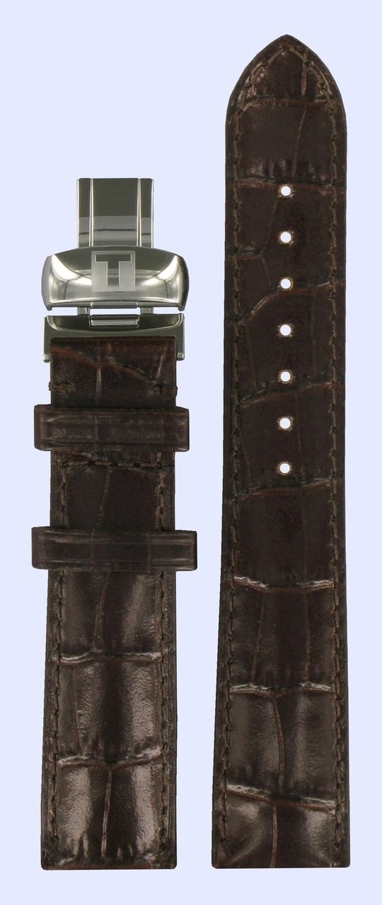 Tissot T016309A T - Trend Watch Band T600025581 Dark Brown Leather 18 mm Happy Chic - Watch Plaza