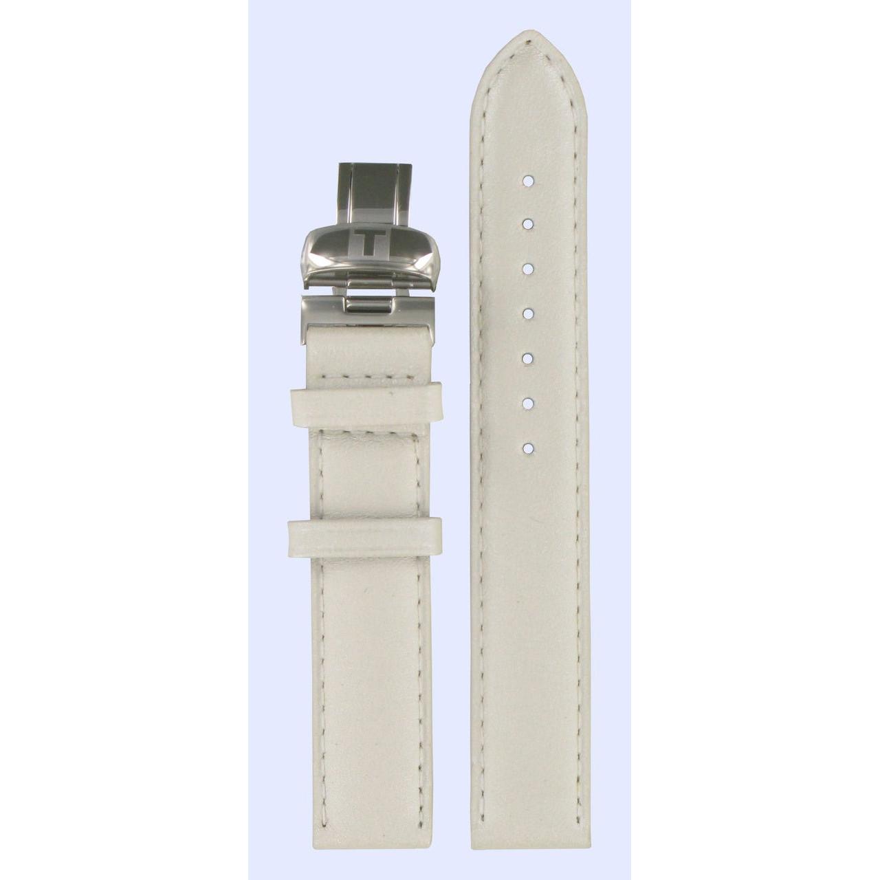 Tissot T017309A Watch Band T600028707 White Leather 16 mm Fabulous Garden - Watch Plaza