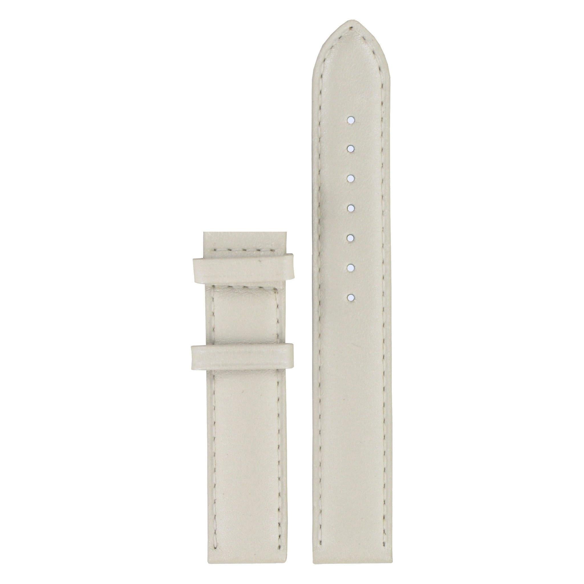 Tissot T017309A Watch Band T610028710 White Leather 16 mm Fabulous Garden - Watch Plaza