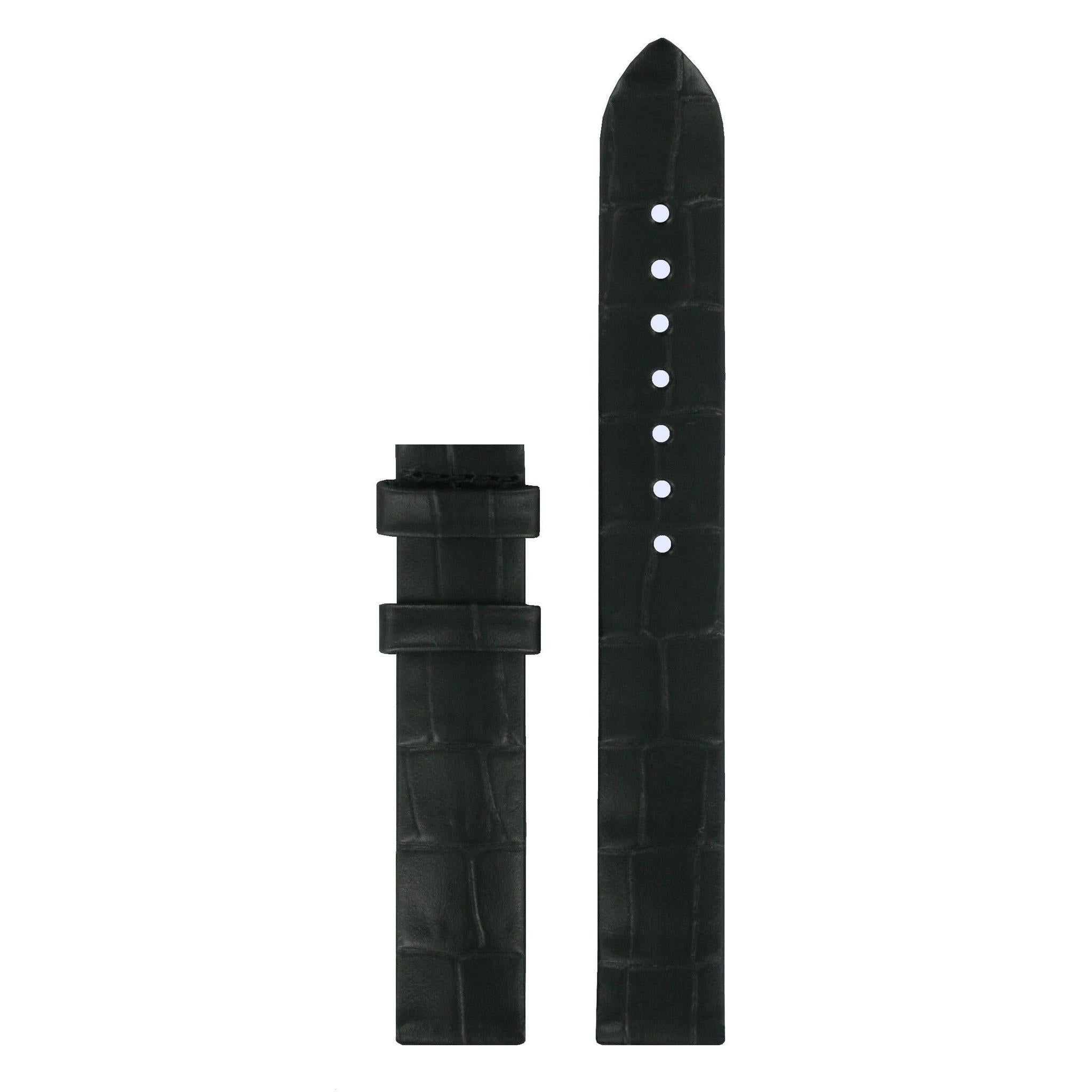 Tissot T02142552 Croco Watch Band T610026394 Black Leather 14 mm T - Wave - Watch Plaza