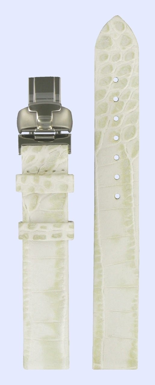 Tissot T02147582 Watch Band T600026369 White Leather 14 mm T - Wave - Watch Plaza