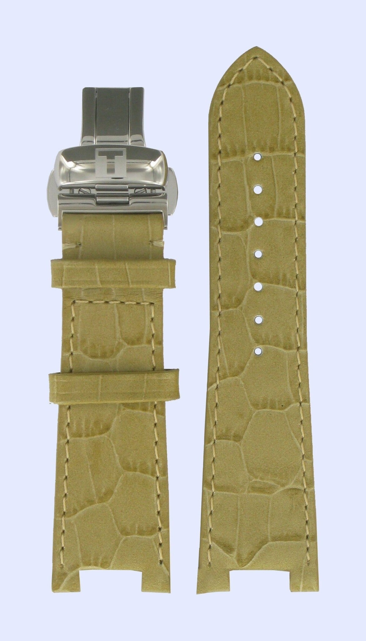 Tissot T032309A Watch Band T600027489 Beige Leather 11 mm My - T - Watch Plaza