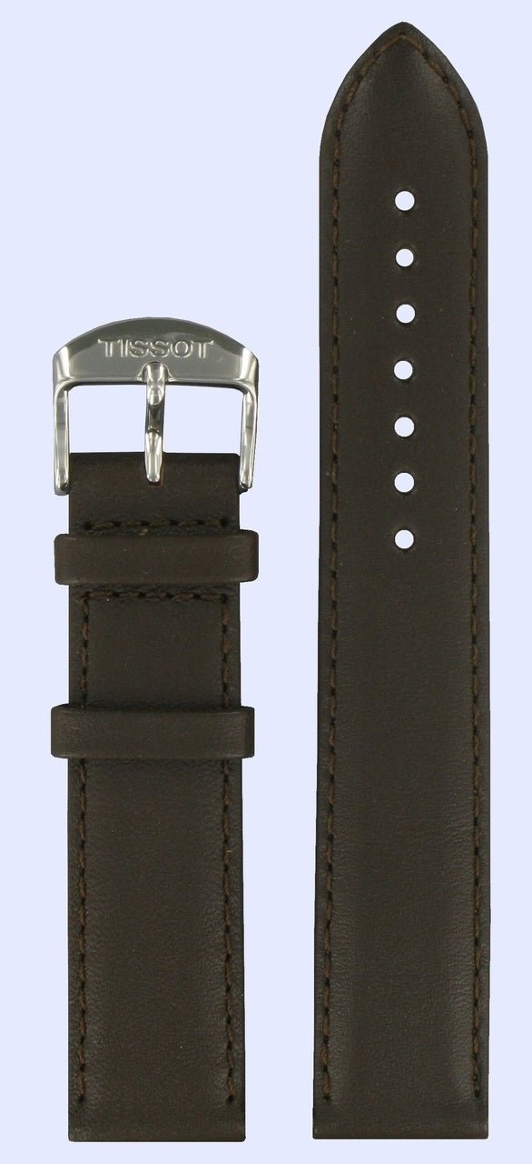 Tissot T033410A T - Classic Watch Band T600027529 Dark Brown Leather 19 mm Classic Dream - Watch Plaza