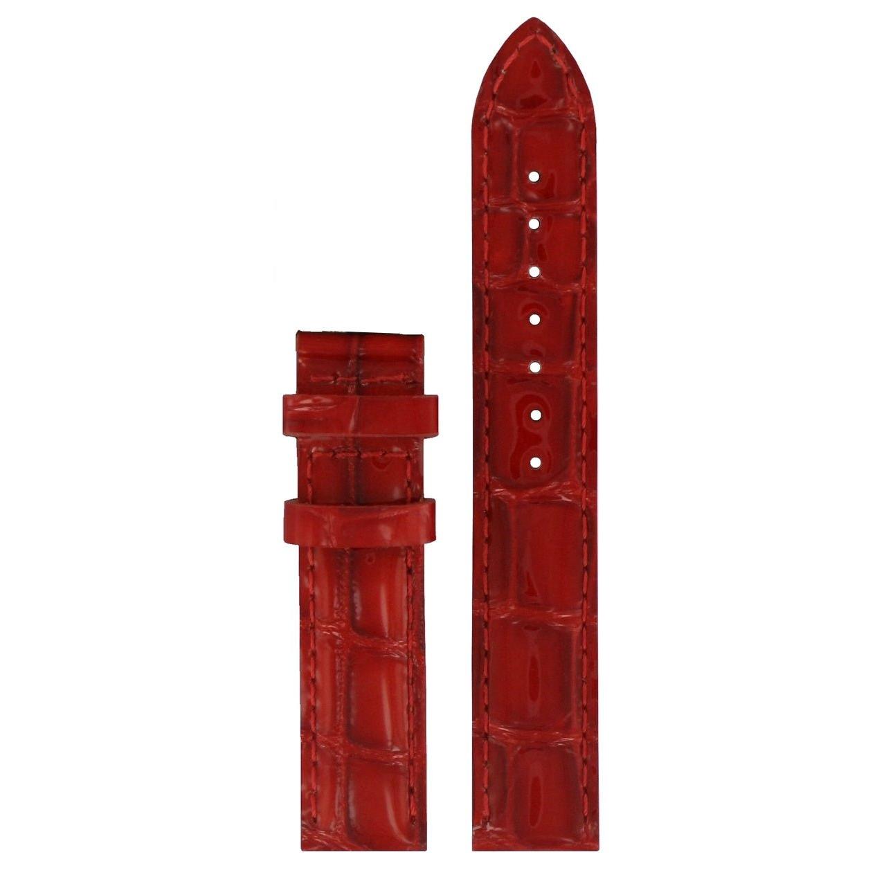 Tissot T050207A XL Watch Band T610034246 Red Leather 16 mm Lady Heart - Watch Plaza