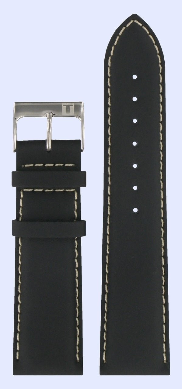 Tissot T06152 Watch Band T600013541 Black Leather 22 mm XL - XXL - Watch Plaza