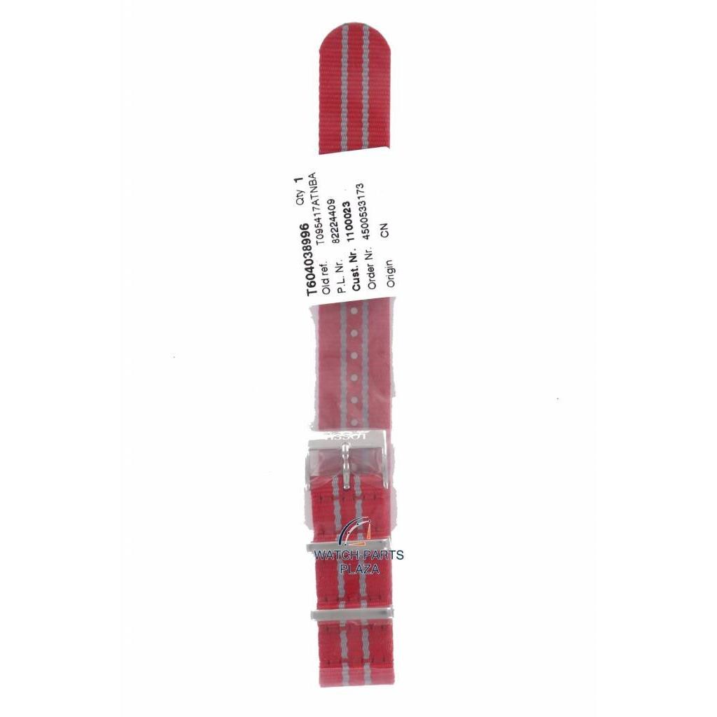 Tissot T095417 Houston Rockets Watch Band T604038996 Red Textile 19 mm Quickster - Watch Plaza