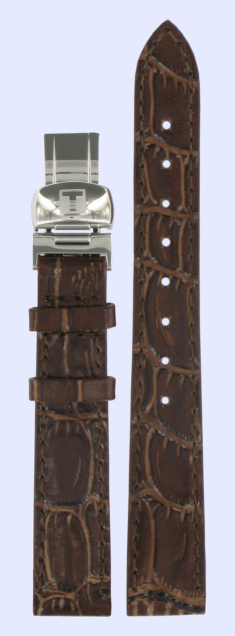 Tissot T22111111 T - Sport Watch Band T600020542 Brown Leather 14 mm PRC 100 - Watch Plaza