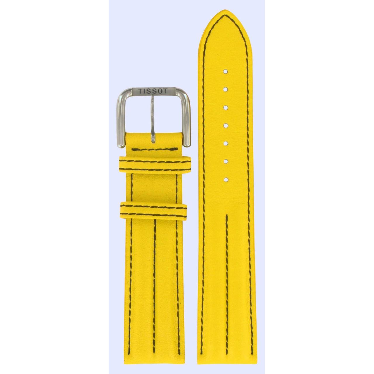 Tissot T27149622 & T27149612 Watch Band T600013637 Yellow Leather 20 mm PR 50 - Watch Plaza