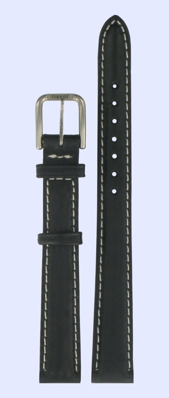 Tissot T27221113 Watch Band T600013334 Black Leather 12 mm PR 50 - Watch Plaza