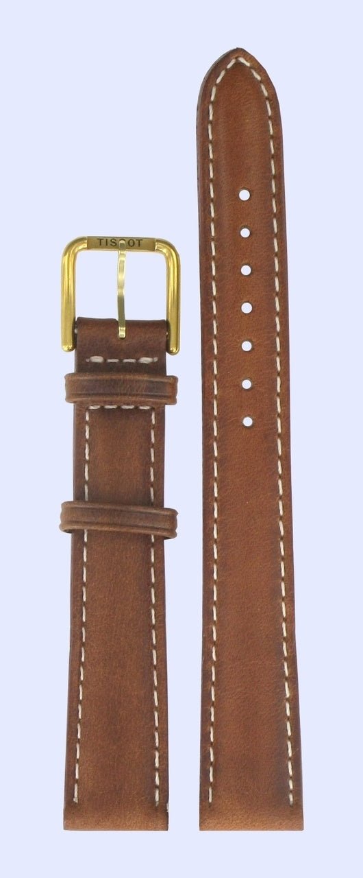 Tissot T27511113 Watch Band T600013339 Brown Leather 14 mm PR 50 - Watch Plaza