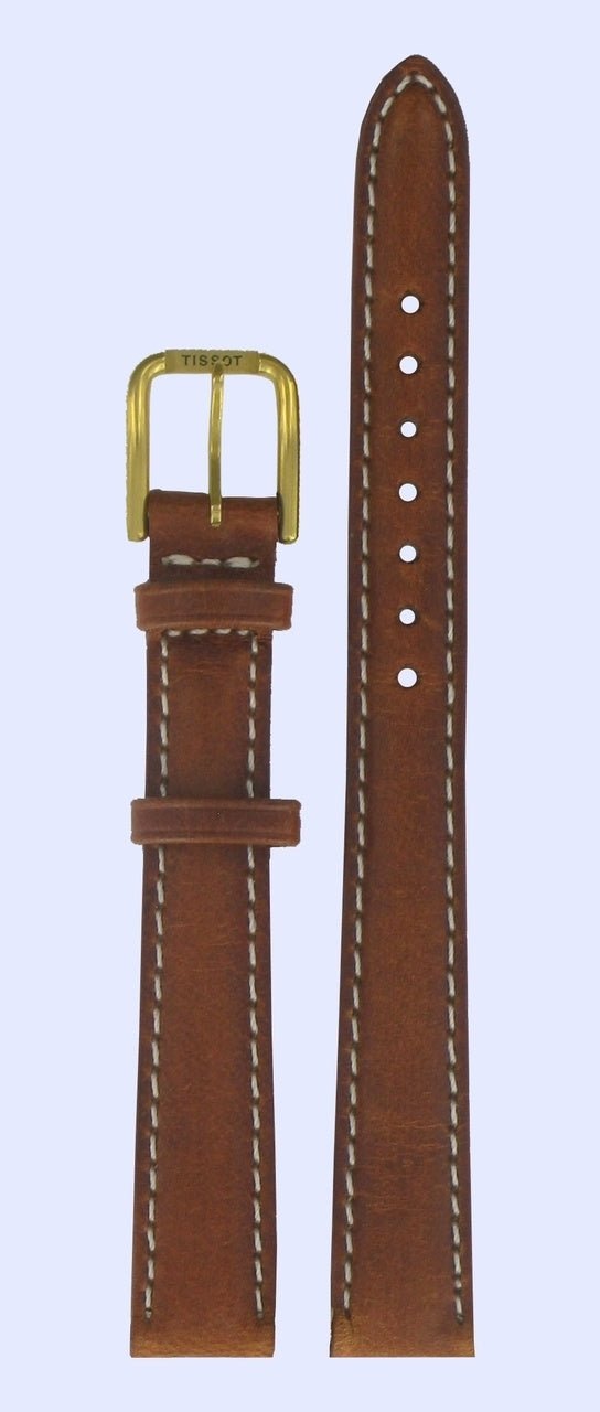 Tissot T27521121 Watch Band T600013332 Brown Leather 12 mm PR 50 - Watch Plaza