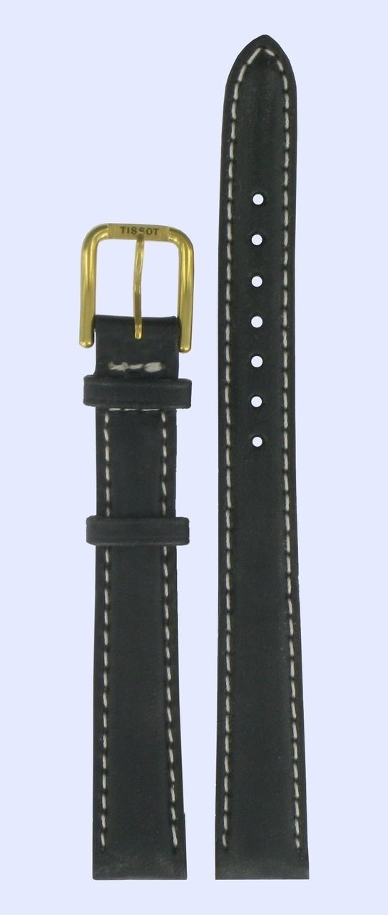 Tissot T27521121 Watch Band T600013336 Black Leather 12 mm PR 50 - Watch Plaza