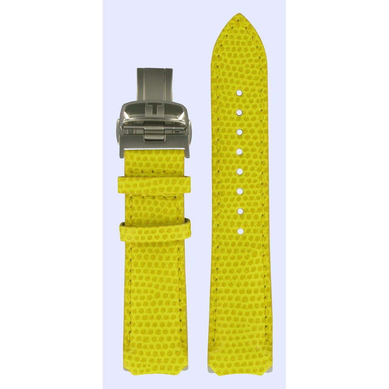 Tissot T33760882 Watch Band T600020732 Yellow Leather 20 mm T - Touch Nascar - Watch Plaza