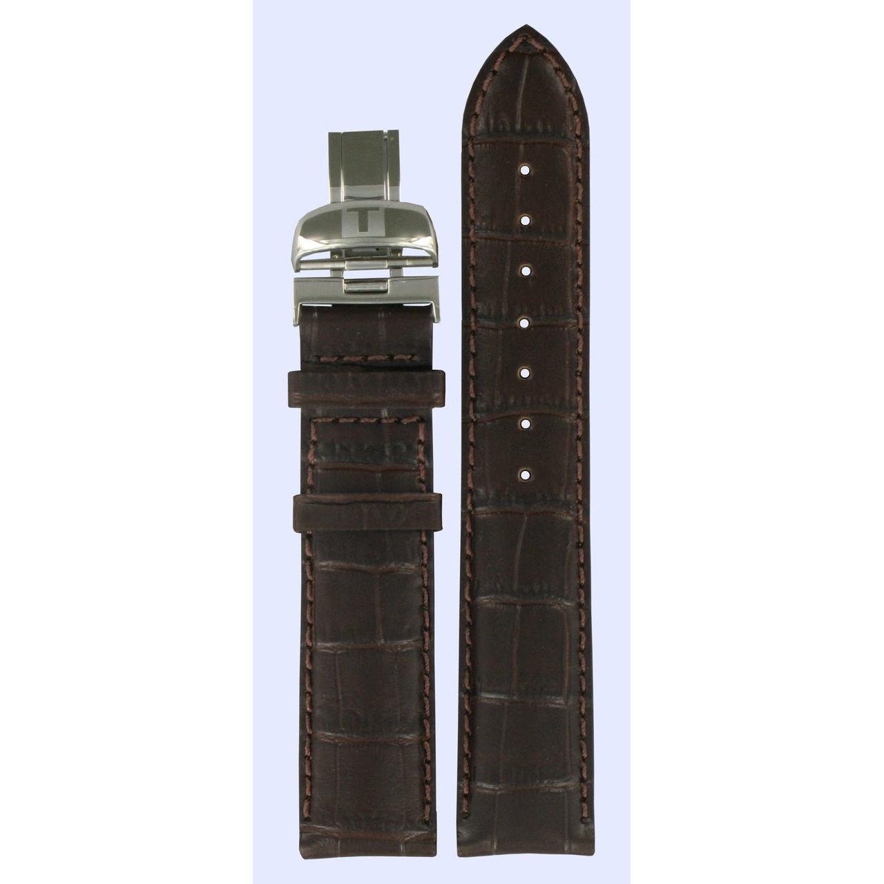 Tissot T361/461 - PRC200 Watch Band T600013367 Dark Brown Leather 19 mm PRC 200 - Watch Plaza