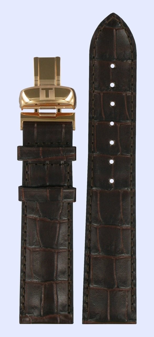 Tissot T41531751 Watch Band T600028379 Dark Brown Leather 20 mm Le Locle - Watch Plaza