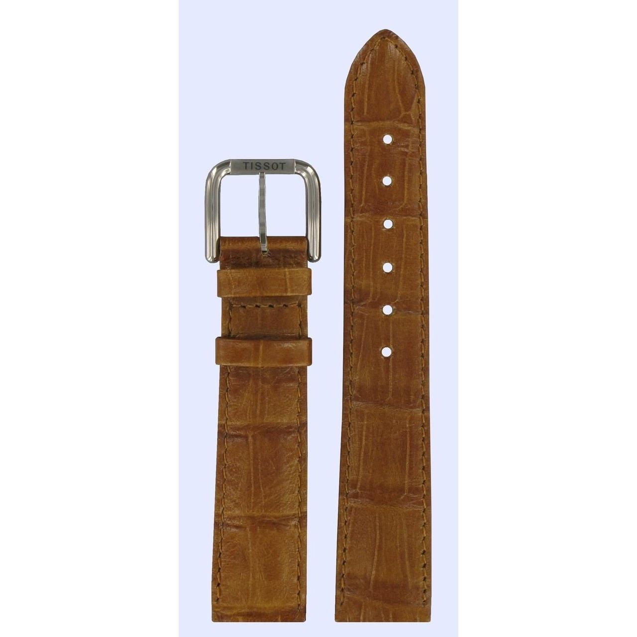 Tissot T42141113 Watch Band T600013630 Brown Leather 18 mm Fashion - Watch Plaza