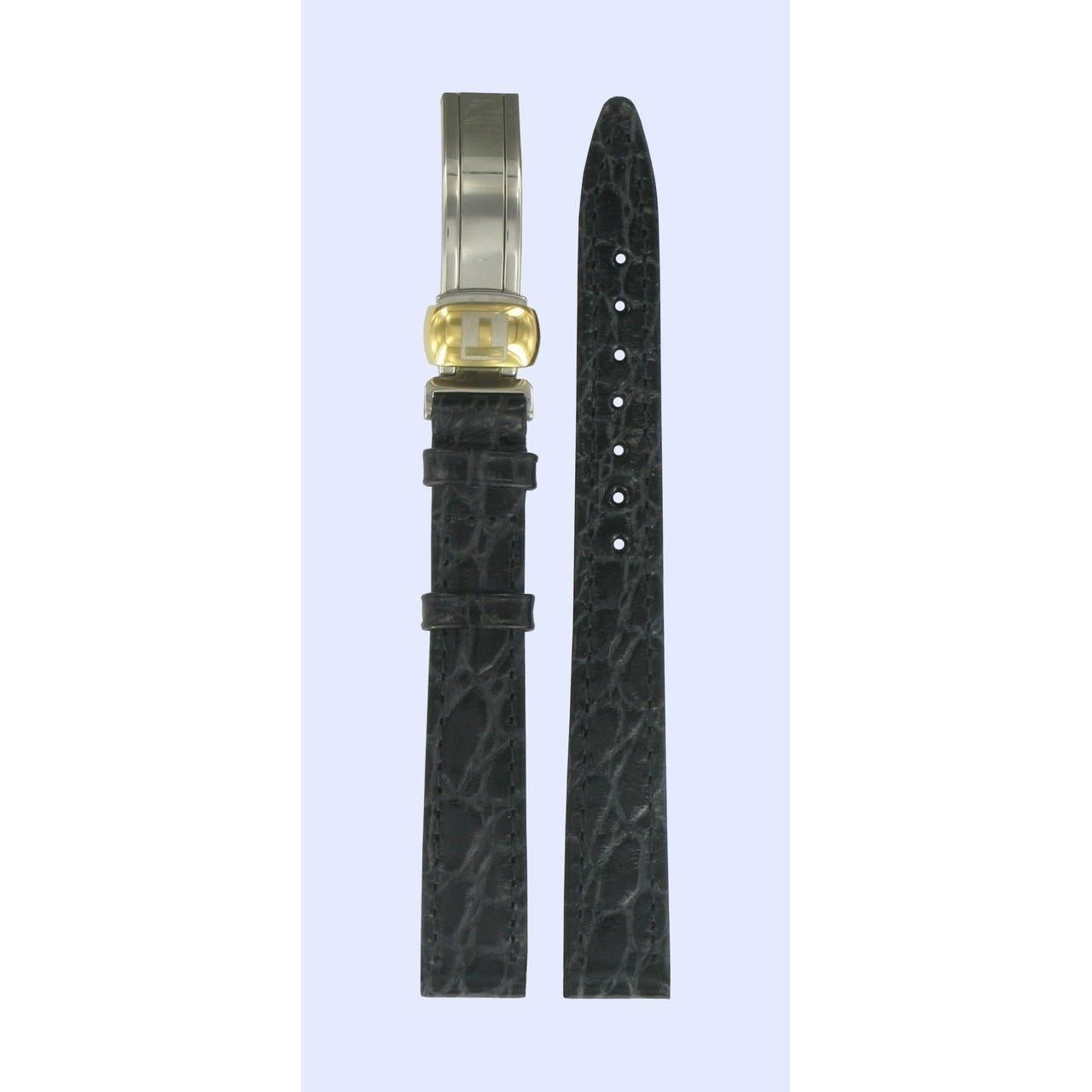 Tissot T49682513 Watch Band T600013303 Black Leather 12 mm Fascination - Watch Plaza