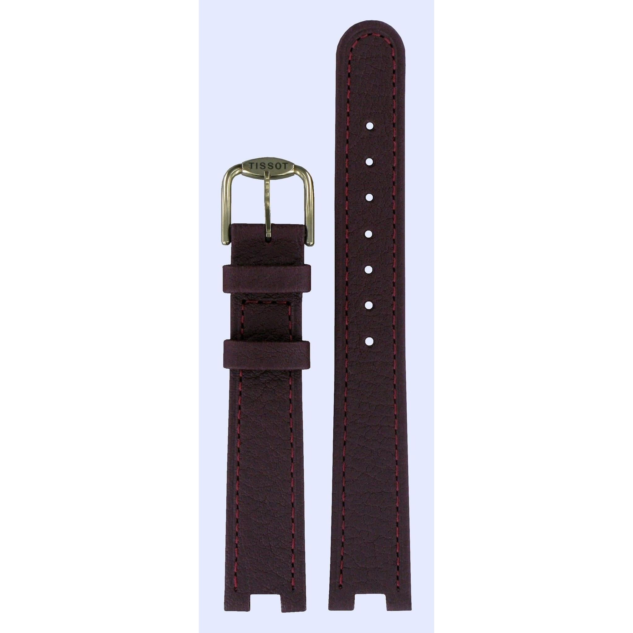Tissot T51201100 & T51208110 R150 Watch Band T600013519 Bordeaux Leather 16 mm Rockwatch - Watch Plaza