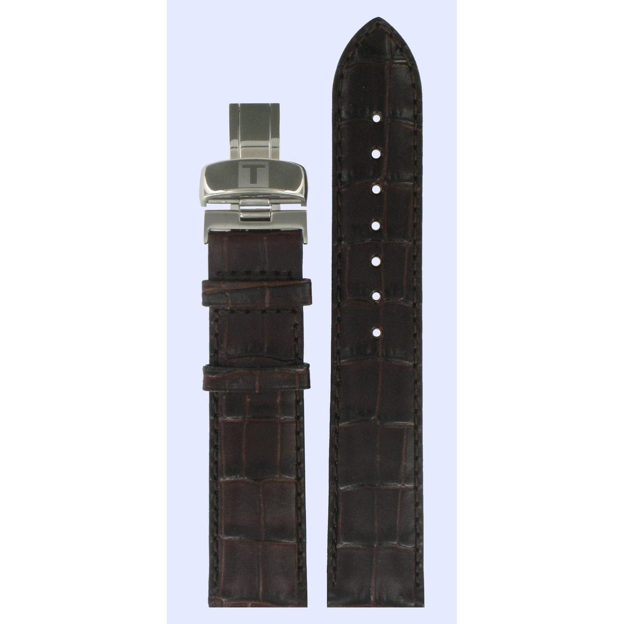 Tissot T54141333 Watch Band T600013407 Dark Brown Leather 19 mm T - Lord - Watch Plaza