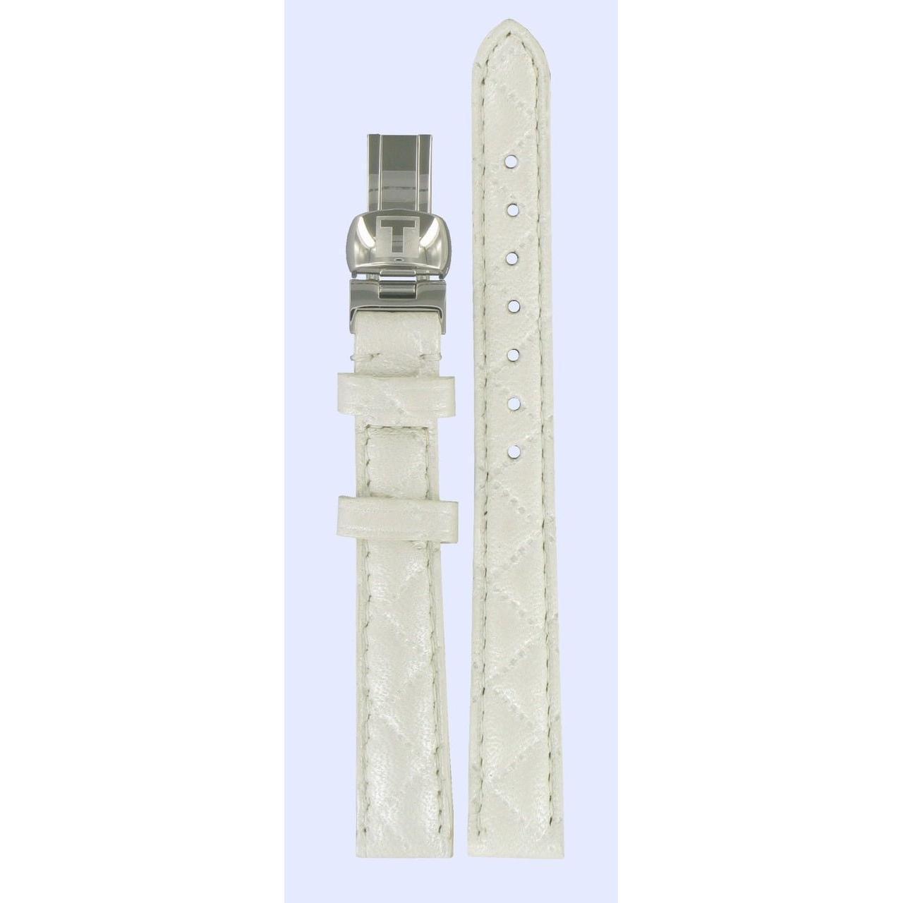 Tissot T58123511 Watch Band T600027783 White Leather 12 mm Equi - T - Watch Plaza