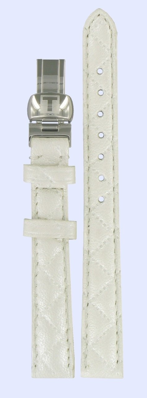 Tissot T58123511 Watch Band T600027783 White Leather 12 mm Equi - T - Watch Plaza