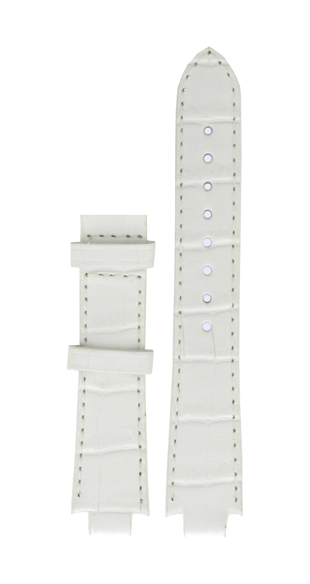 Tissot T60125963 Watch Band T610014643 White Leather 09,5 mm TXL - TXS - Watch Plaza