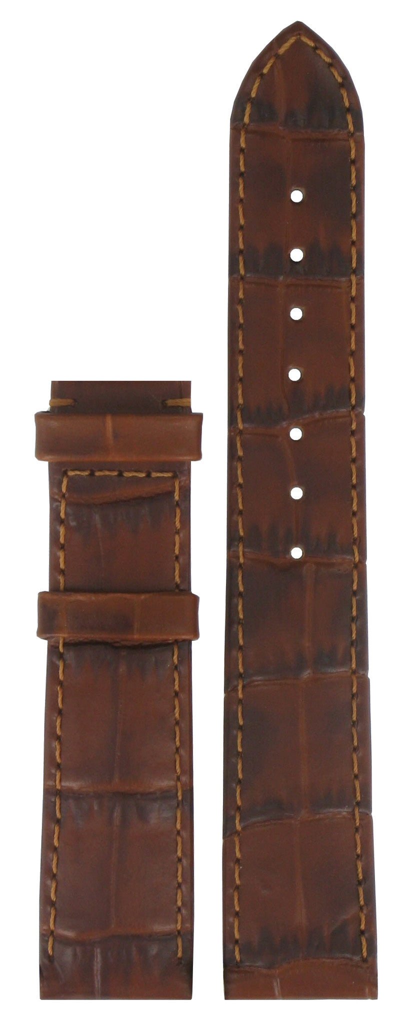 Tissot T66161752 Watch Band T610014524 Brown Leather 18 mm Porto Chrono - Watch Plaza