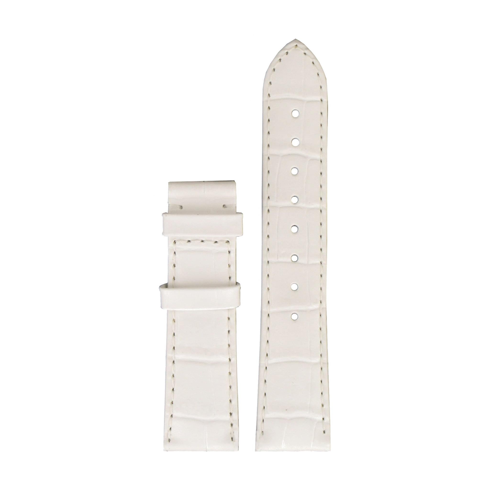 Tissot T66165782 Watch Band T610014513 White Leather 18 mm Porto Chrono - Watch Plaza