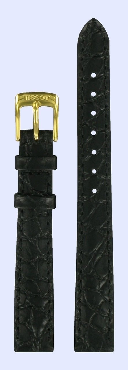 Tissot T7121 & T7131 Watch Band T600021322 Black Leather 12 mm Carson - Watch Plaza