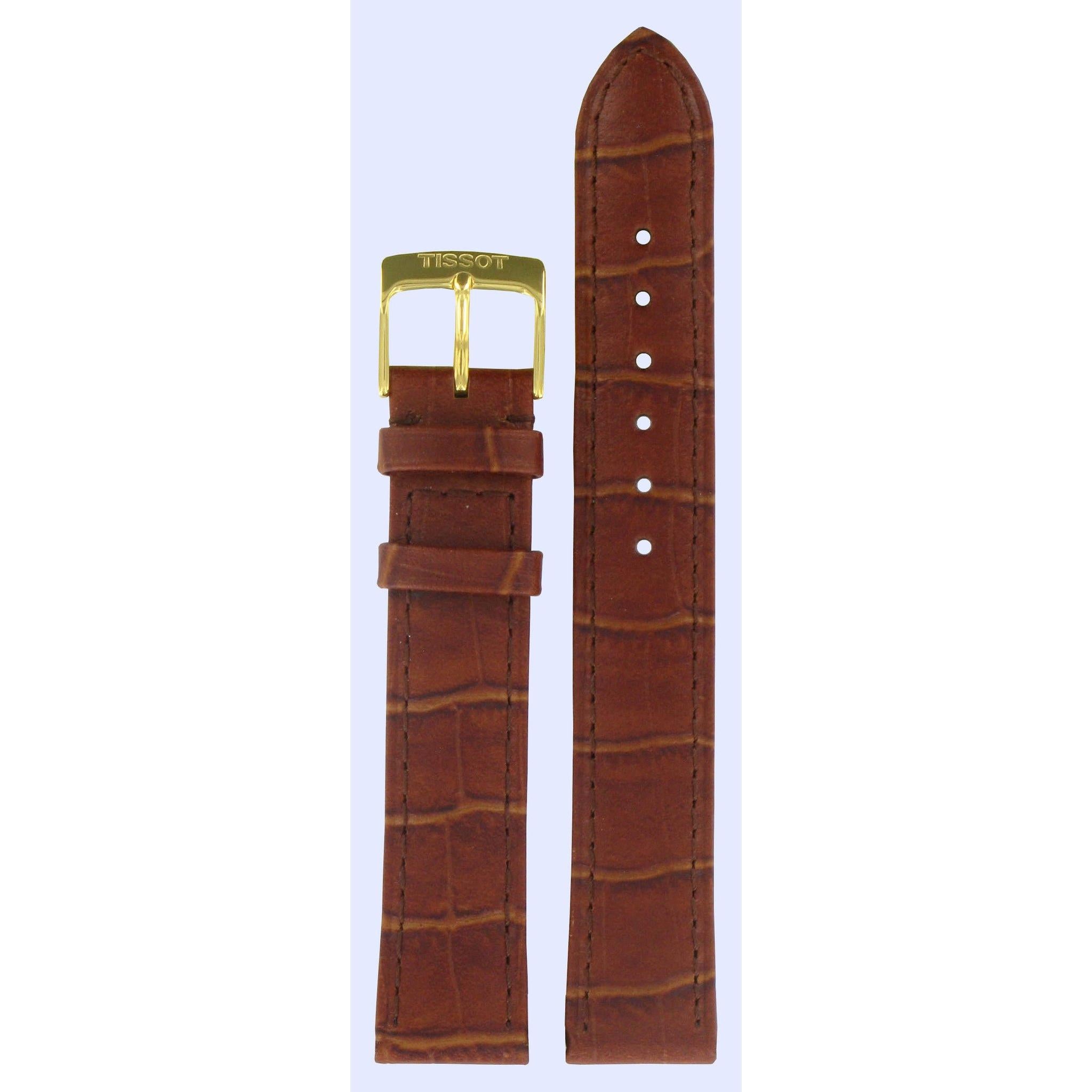 Tissot T7124 & T7134 Watch Band T600013480 Brown Leather 17 mm Helena - Watch Plaza