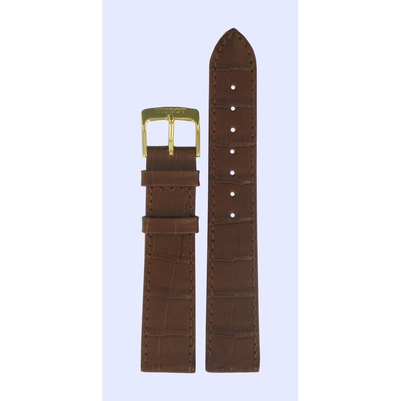 Tissot T71242511 Watch Band T600021394 Brown Leather 18 mm Oroville - Watch Plaza