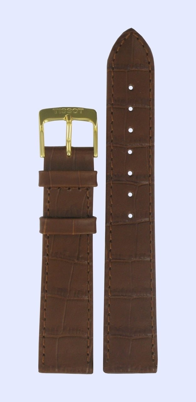 Tissot T71242511 Watch Band T600021394 Brown Leather 18 mm Oroville - Watch Plaza