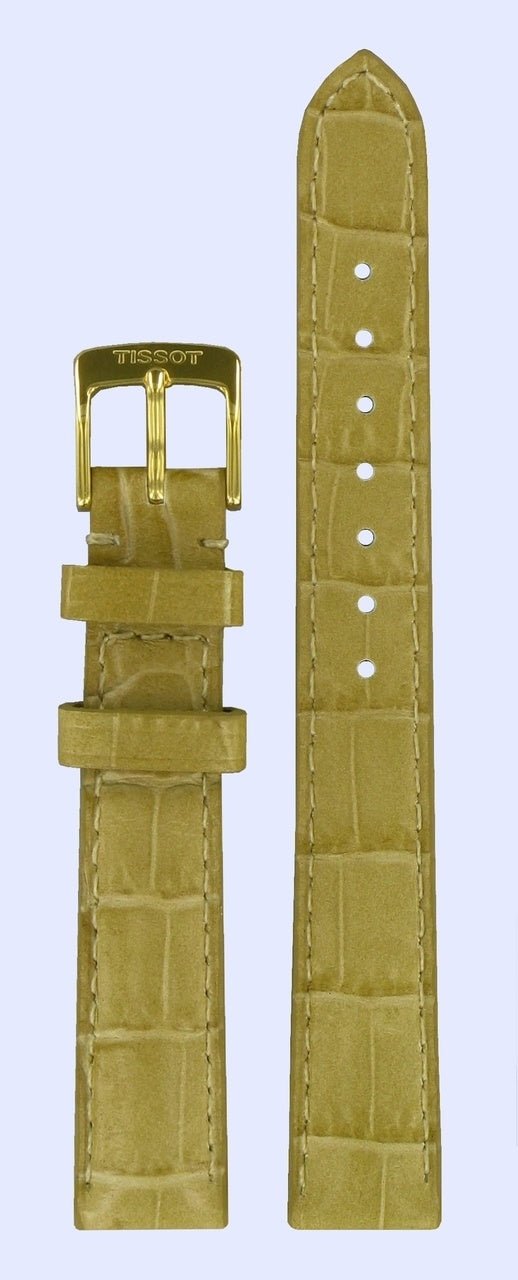 Tissot T71313274 Watch Band T600027611 Beige Leather 14 mm Ely - Watch Plaza