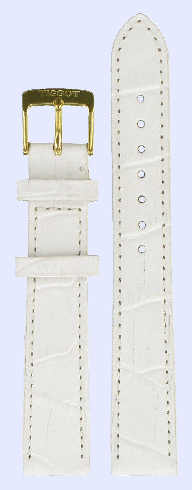 Tissot T71313976 Watch Band T600027499 White Leather 16 mm Jasmin - Watch Plaza