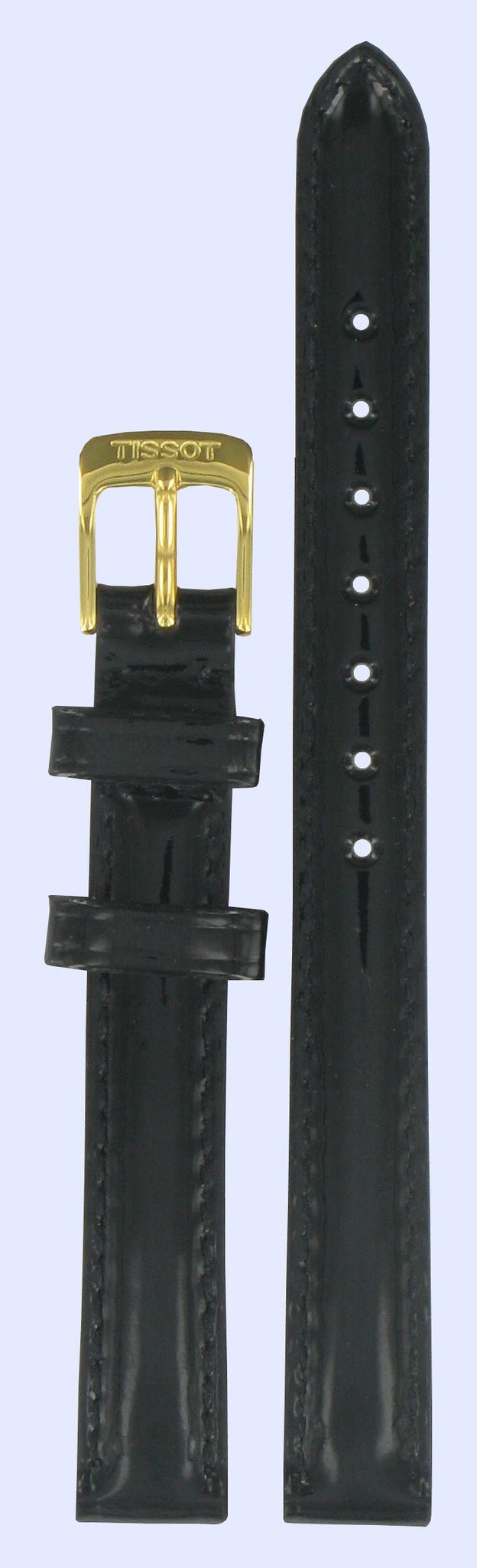 Tissot T71314876, T71314476 & T71334832 Watch Band T600020864 Black Leather 11 mm Water Lily - Watch Plaza