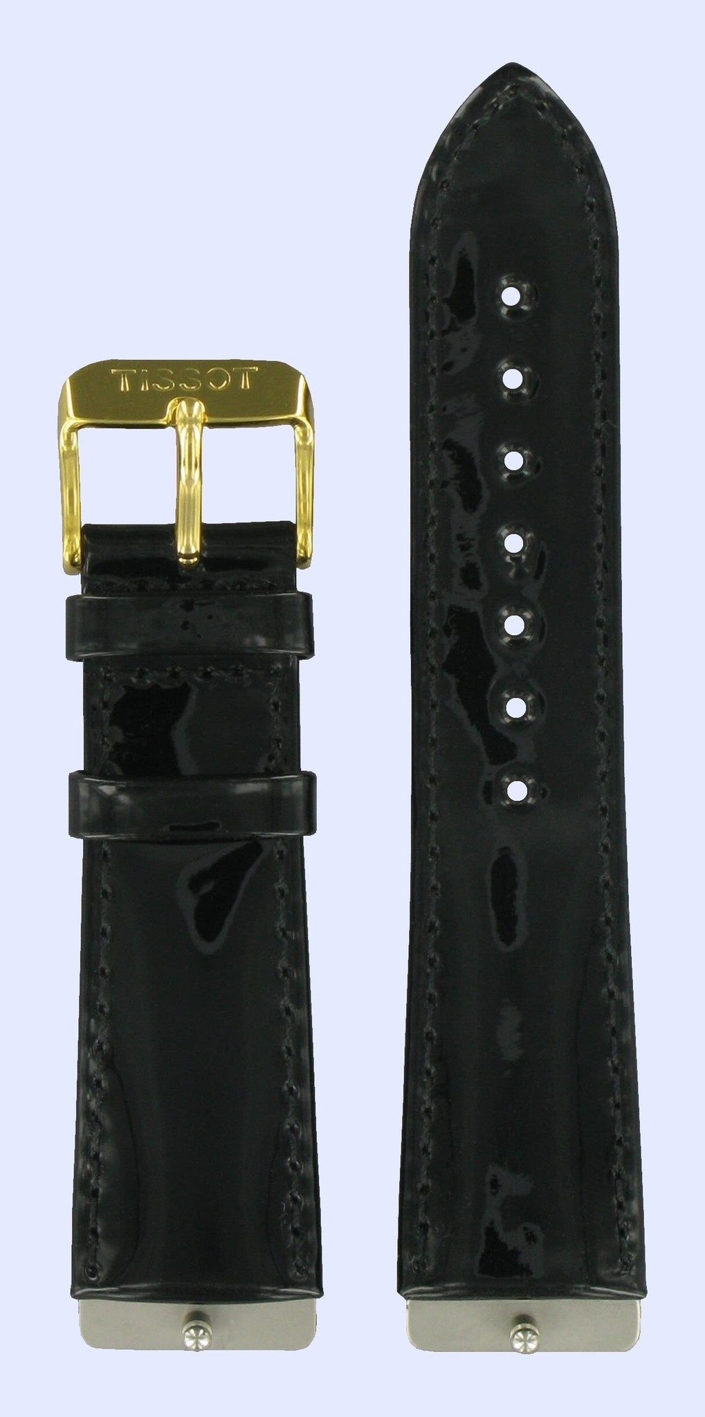 Tissot T7133, T7333 & T7363 Watch Band T600019696 Black Leather 21 mm Rapunzel - Watch Plaza