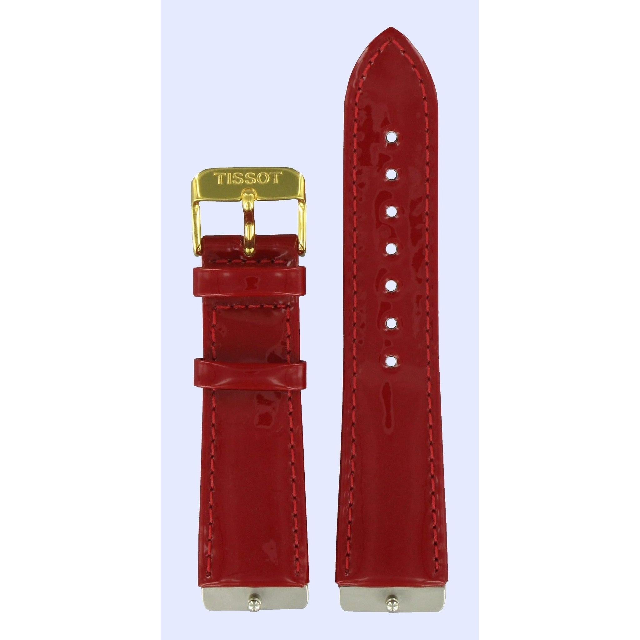 Tissot T7133, T7333 & T7363 Watch Band T600019697 Red Leather 21 mm Rapunzel - Watch Plaza