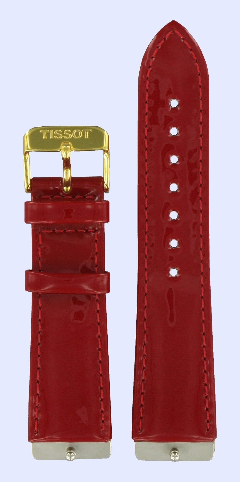 Tissot T7133, T7333 & T7363 Watch Band T600019697 Red Leather 21 mm Rapunzel - Watch Plaza