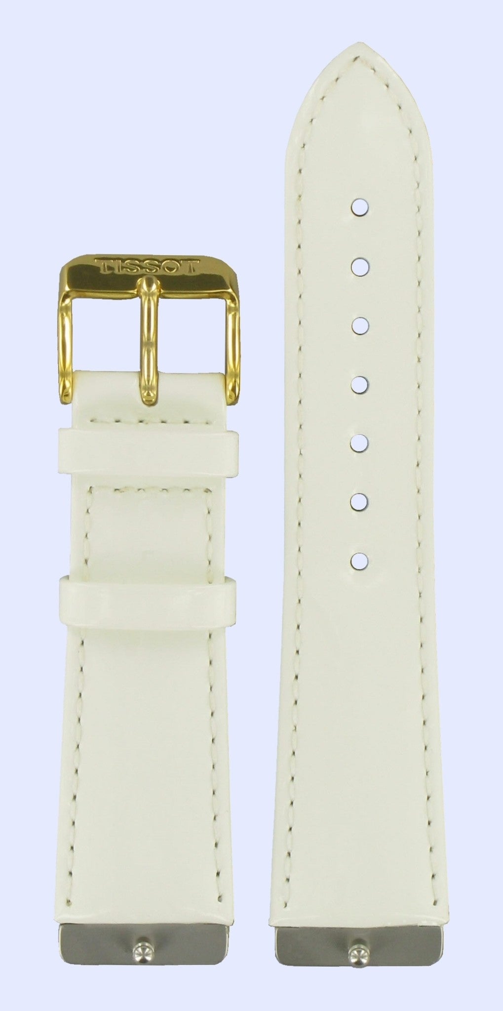 Tissot T71331832 Watch Band T600019698 White Leather 21 mm Rapunzel - Watch Plaza