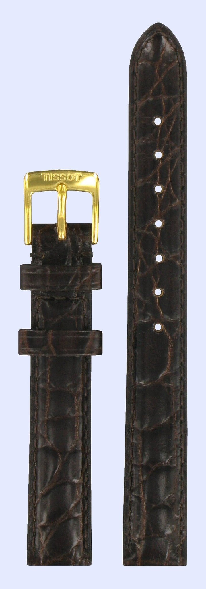 Tissot T71333334 & T71313434 Watch Band T600019685 Dark Brown Leather 13 mm Sculpture Line - Watch Plaza