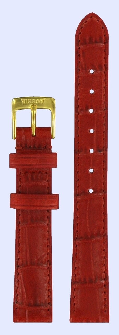 Tissot T71333574 Watch Band T600021055 Red Leather 14 mm T - Maya Trend - Watch Plaza