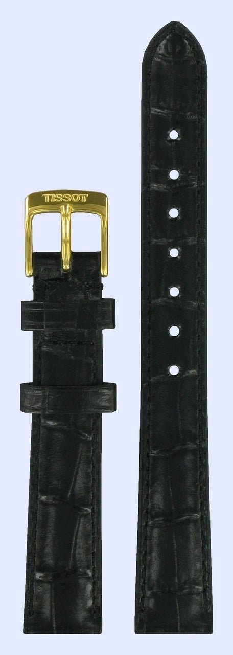 Tissot T71333674 & T71331131 Watch Band T600021053 Black Leather 14 mm Bellflower - Watch Plaza