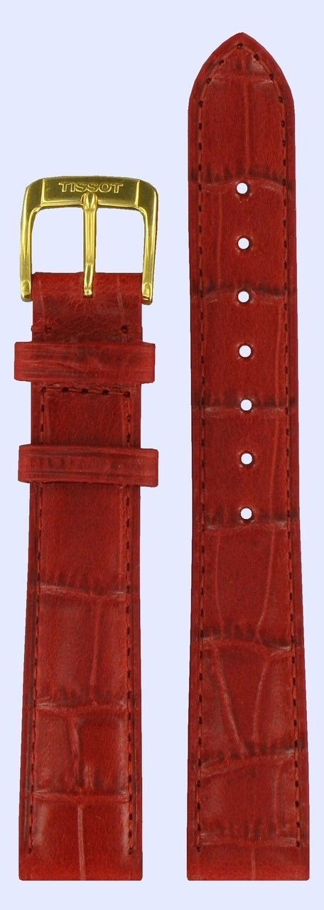 Tissot T71333772 Watch Band T600021056 Red Leather 16 mm T - Maya Trend - Watch Plaza